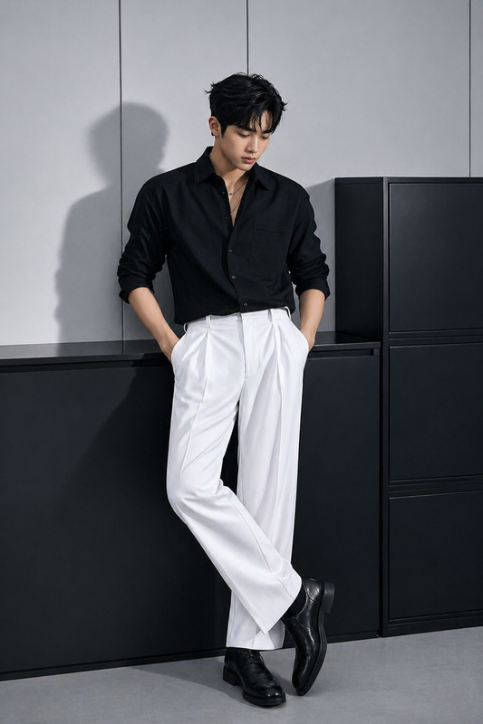 Mfw Premium Korean baggy pants single pcs @450 and Buy 3 pcs combo @1200rs (white)