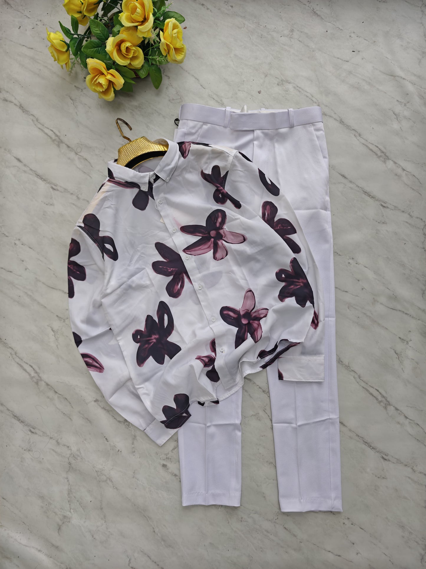 2 in 1 combo MFW viscose printed shirts + Twill fabric polo fit pant buy @600 rs only