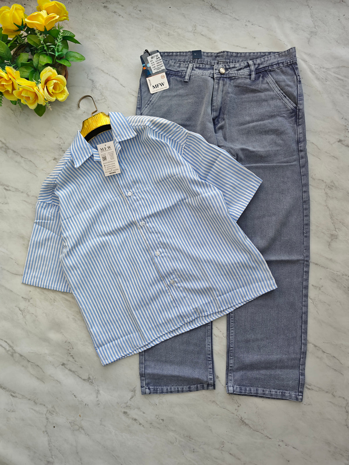 2 in 1 Combo Boxy baggy back printed shirts + Baggy jeans pant buy @600 rs