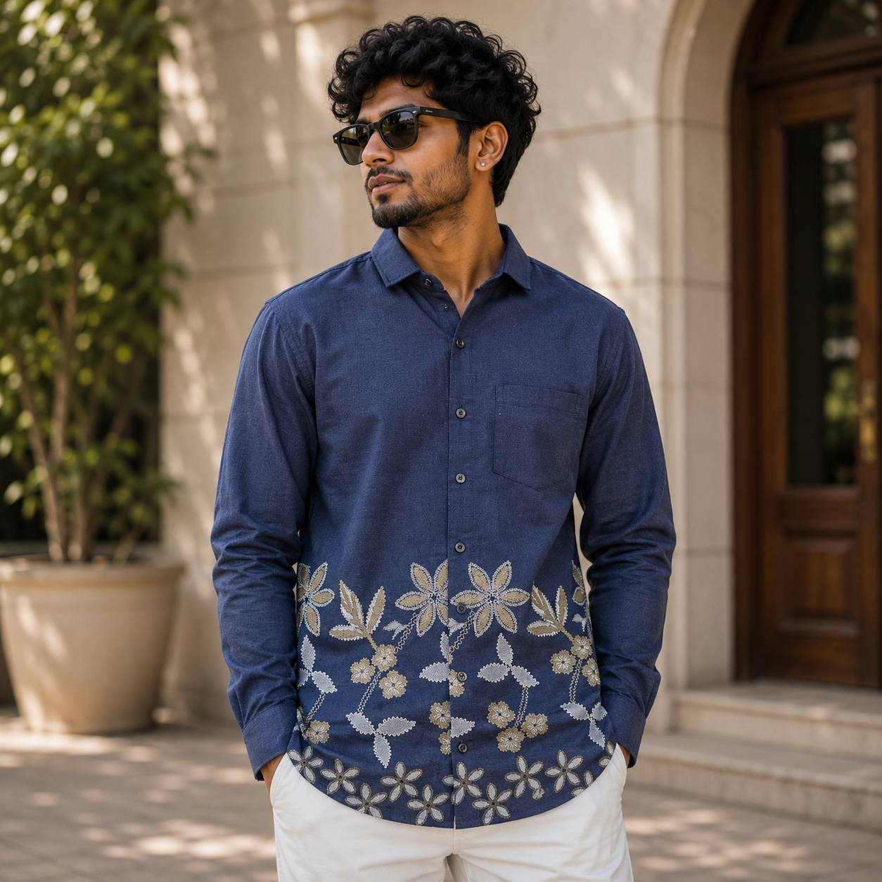 Men's bottom embroidery Shirts single pcs @350 and Buy 3 pc combo @999