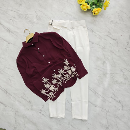 2 in 1 combo MFW bottom embroidery shirts+ gurkha type polo fit pant combo buy @700 rs only