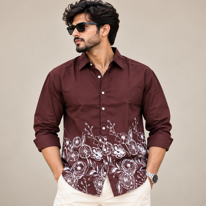 Men's Full sleeve Bottom Viscose Printed Shirts single pcs @350 and Buy 3 pc combo @999