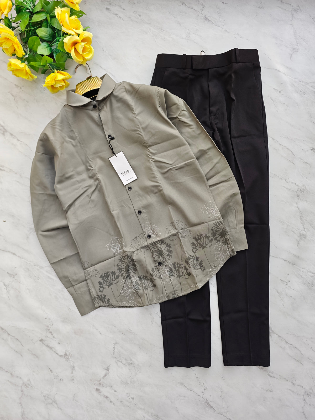 2 in 1 Combo MFW bottom printed shirts + Twill fabric polo fit pants buy @600 rs only