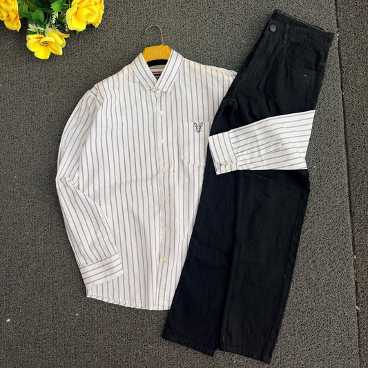 2 in 1 combo Old money Lenin printed shirts + mom fit jeans buy @600