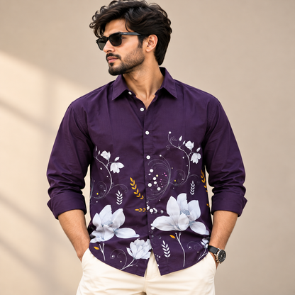 Men's Full sleeve Bottom Viscose Printed Shirts single pcs @350 and Buy 3 pc combo @999