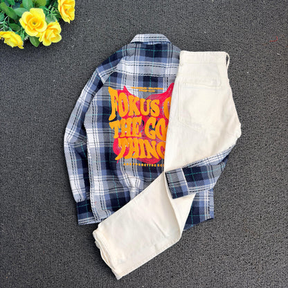 2 in 1 combo Double pocket back printed shirts + mom fit jeans buy @600 rs only