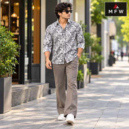 2 in 1 combo MFW viscose printed shirts + boot cut pants buy @600 rs only