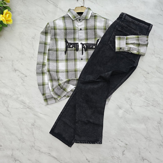 Men's Embroidery Shirt + Plain Mom Fit Jeans Combo | MFW | 2 in 1 Combo | Casual Outfit for Men | ₹600 + Shipping
