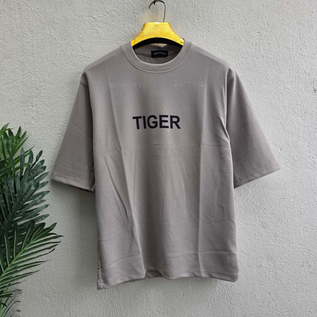 Tiger design Round neck Front and back Printed droup shoulder Tshirt 1 pc @199 and 3 pcs @ 499