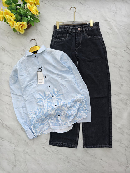 2 in 1 combo MFW Bottom printed shirts + Straight fit jeans pants buy @600 only