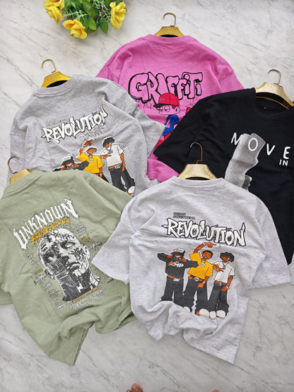 3 in 1 combo buy 3 pcs Random design Cotton Drop shoulder tshirts buy 500 only(Read description before ordering)