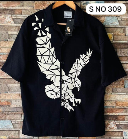 Cuban Collar Oversize Drop Shoulder Polo Designer printed Shirts buy @249