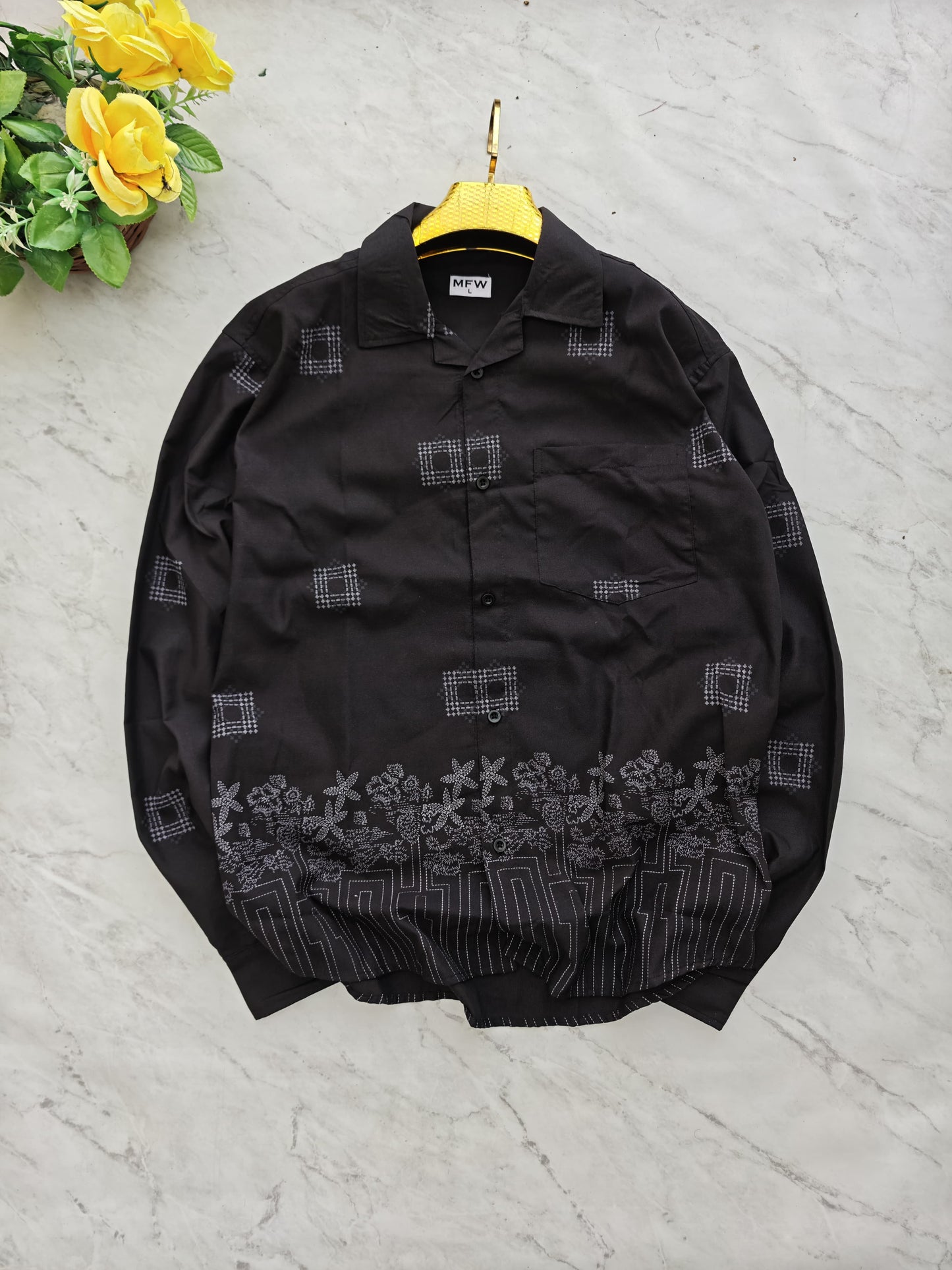 MFW Cuban Collar Border print shirts Single pcs @299 and Buy 4 pcs combo @999