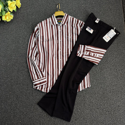 2 in 1 combo MFW stripes shirts + mfw penut polo fit pants buy @500 rs only