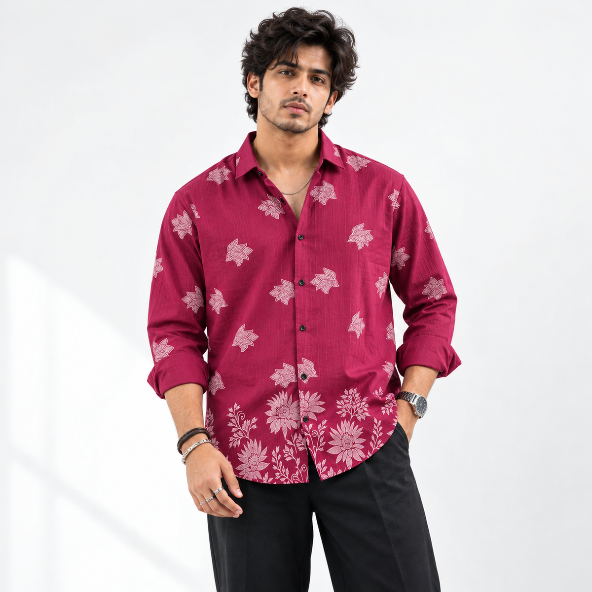 MFW border printed shirts Single pcs @299 and Buy 4 pcs combo @999 [D2]