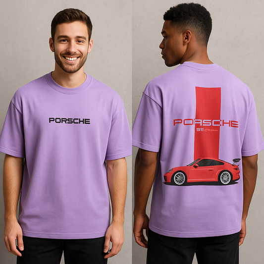 Porsche design Round neck Front and back Printed droup shoulder Tshirt 1 pc @199 and 3 pcs @ 499