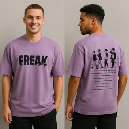 Freak design Round neck Front and back Printed droup shoulder Tshirt 1 pc @199 and 3 pcs @ 499