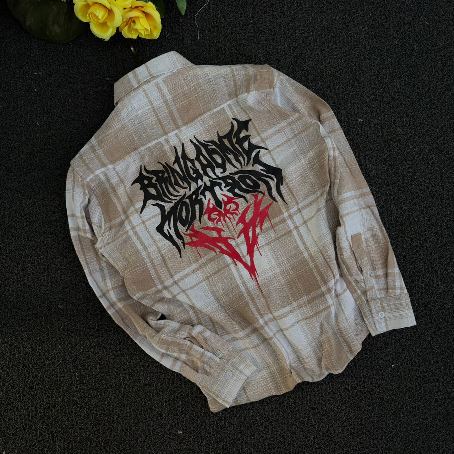 2 in 1 combo Dobby double pocket back print shirts + Mom fit jeans pant combo buy @600