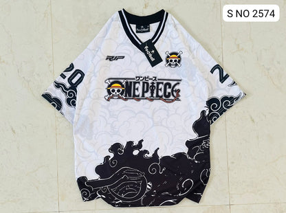 V-Neck Rib type anime printed jersey tshirts buy@250 rs only