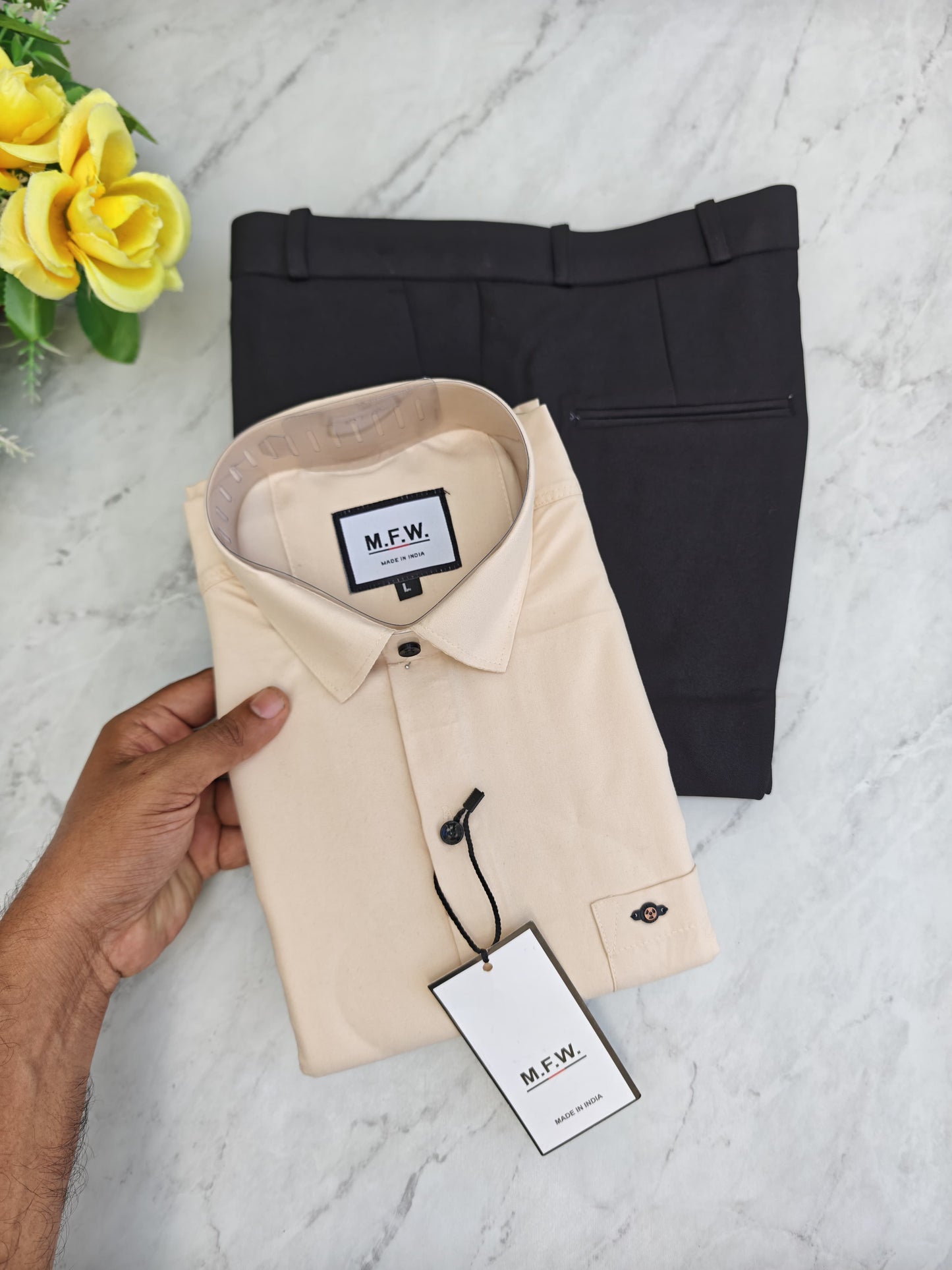 2 in 1 combo MFW plain shirts + Twill polo fit pant combo buy @550 rs only