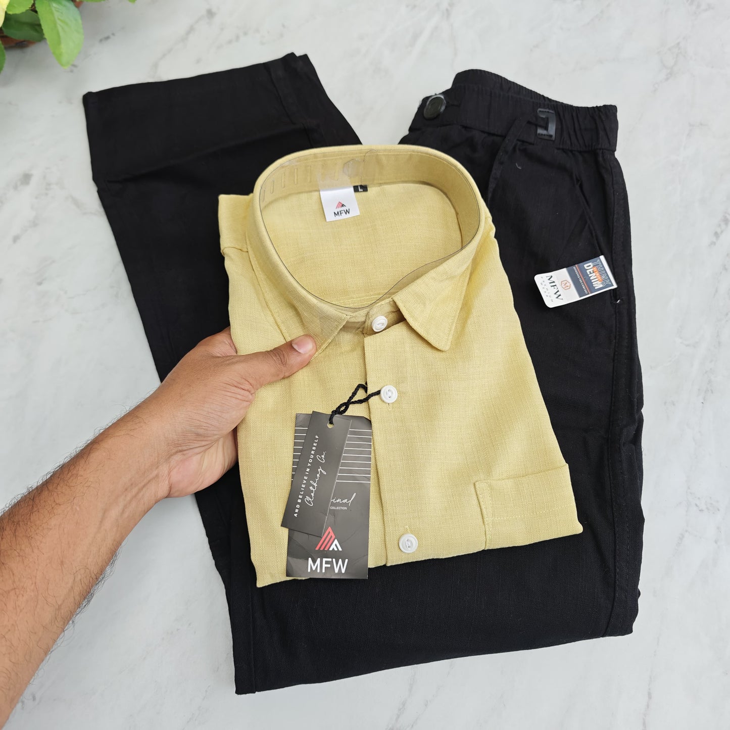 2 in 1 combo MFW Lenin shirts + MFW Lenin relax fit pant combo buy @600 rs only