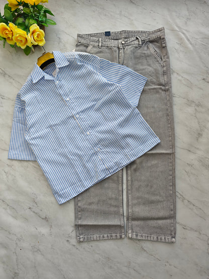 2 in 1 Combo Boxy baggy back printed shirts + Baggy jeans pant buy @600 rs