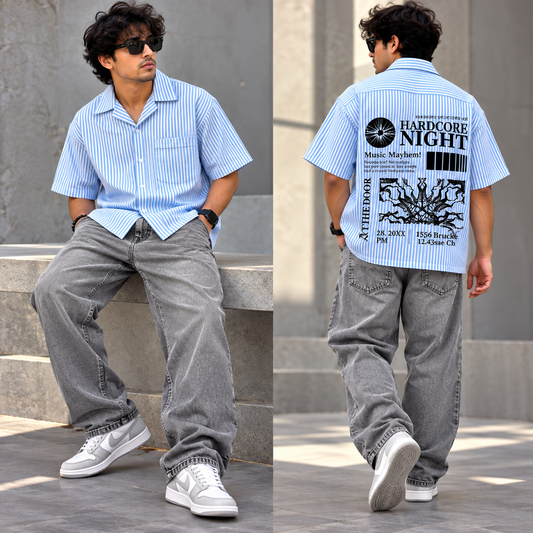 2 in 1 Combo Boxy baggy back printed shirts + Baggy jeans pant buy @600 rs