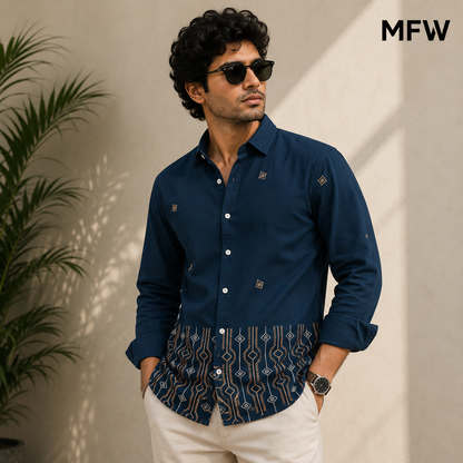 Men's Full sleeve Lachka fabric Bottom Embroidery Shirts single pcs @350 and Buy 3 pc combo @999