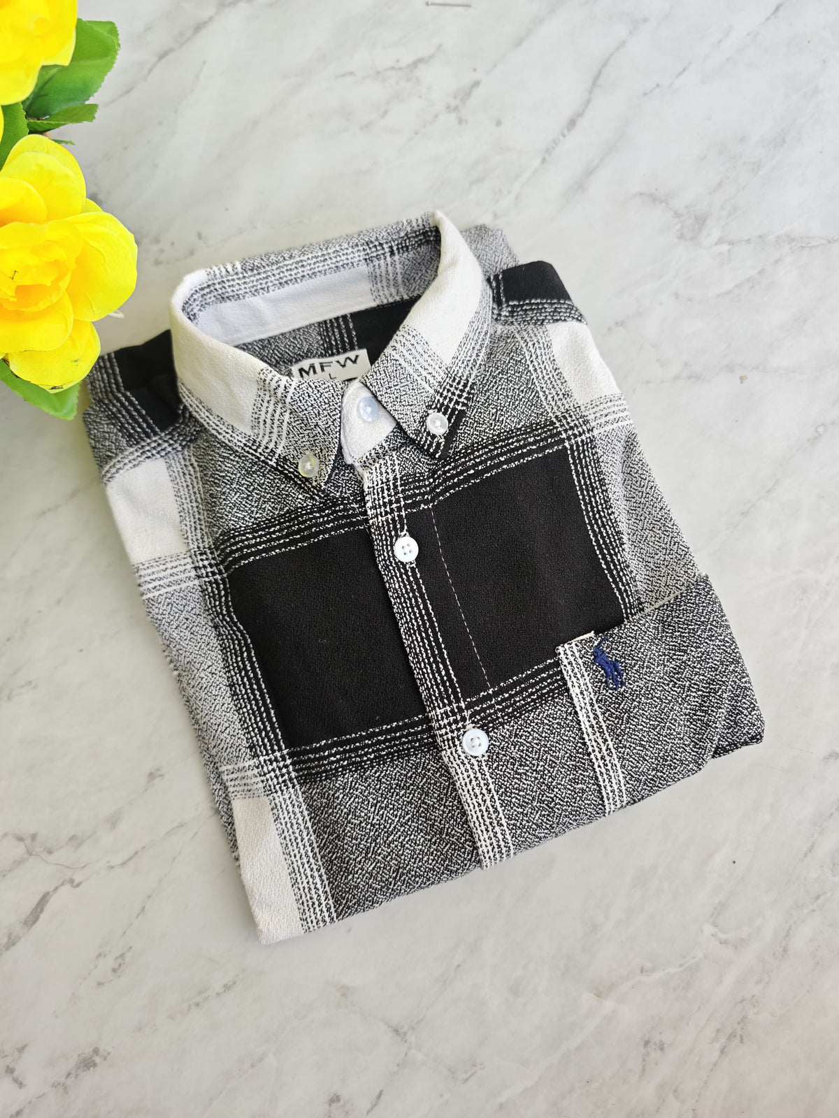 MFW baggy type checked full sleeve shirts Single pcs @299 and Buy 4 pcs combo @999[Black]