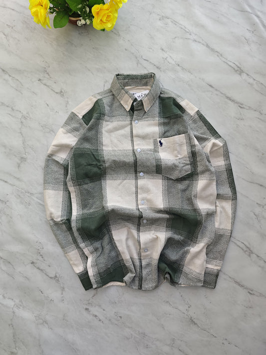 MFW baggy type checked full sleeve shirts Single pcs @299 and Buy 4 pcs combo @999(Green)