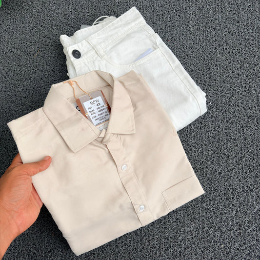 2 in 1 Combo Big size plain formal shirts + Mom fit jeans @600