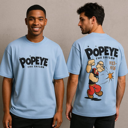 Popeye design Round neck Front and back Printed droup shoulder Tshirt 1 pc @199 and 3 pcs @ 499