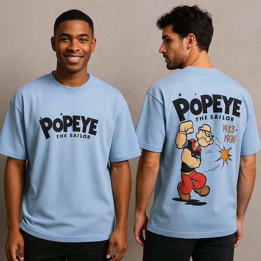 Popeye design Round neck Front and back Printed droup shoulder Tshirt 1 pc @199 and 3 pcs @ 499