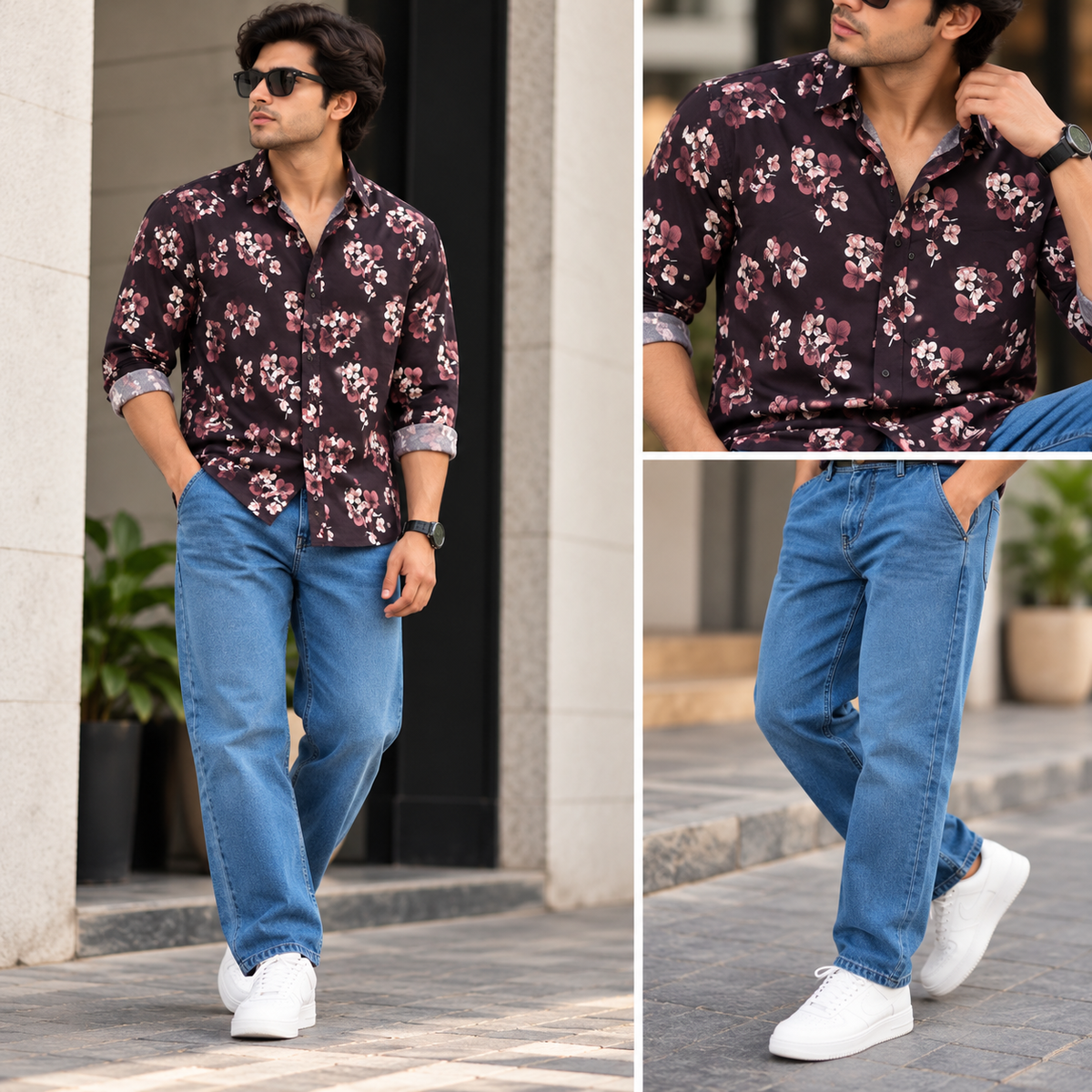 2 in 1 Combo viscose printed shirts + Side pocket mom fit jeans pant buy @600 rs only