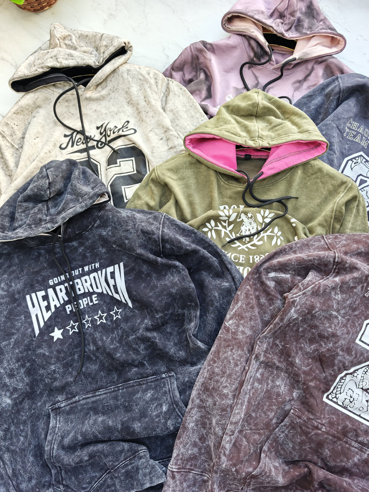 Men's Acid wash Hoodies single pcs @299 and Buy 4 pcs combo @999(Random design only no color selection only size selection )