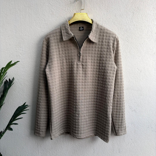 Men's  Full sleeve old money Zipper polo tshirt buy 3 pcs @499 and 1 pcs @199