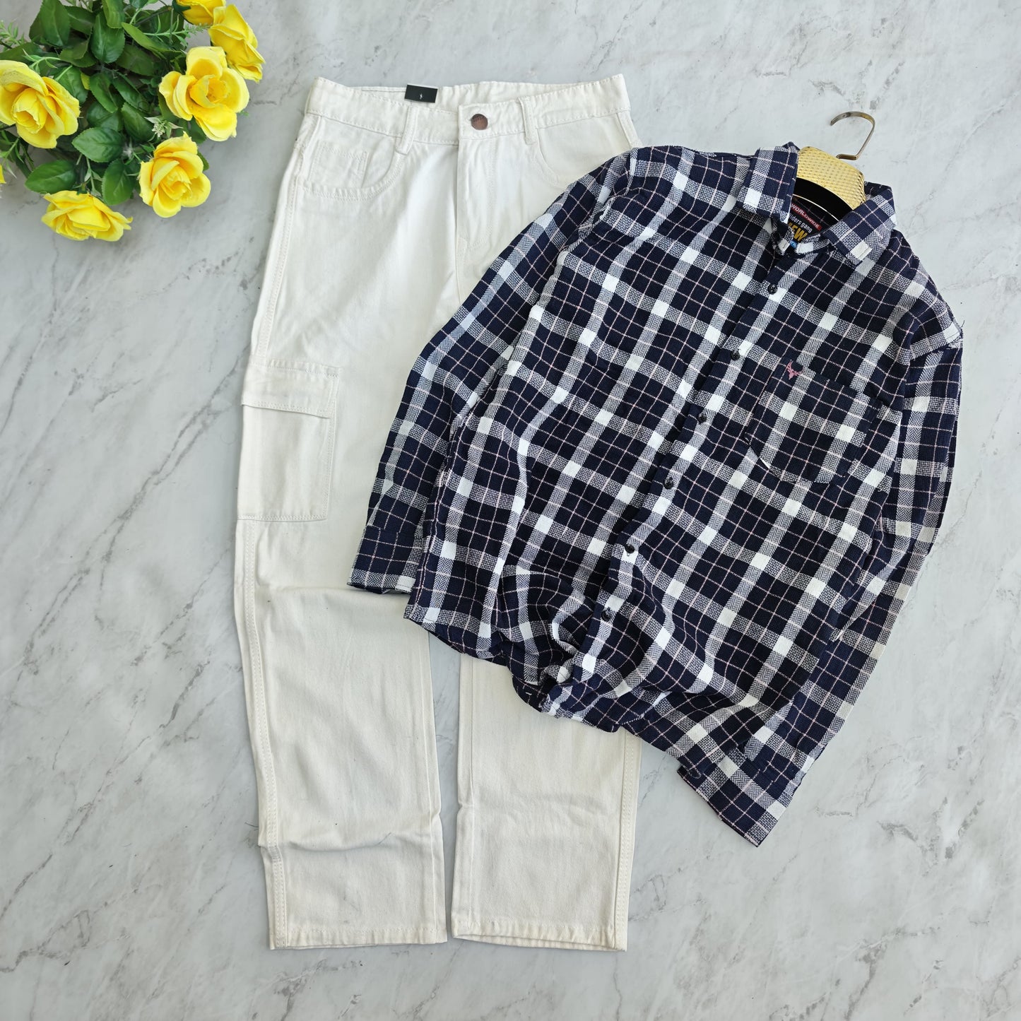 2 in 1 combo MFW waffle jute shirts + 6 mom fit jeans combo buy@550 rs only