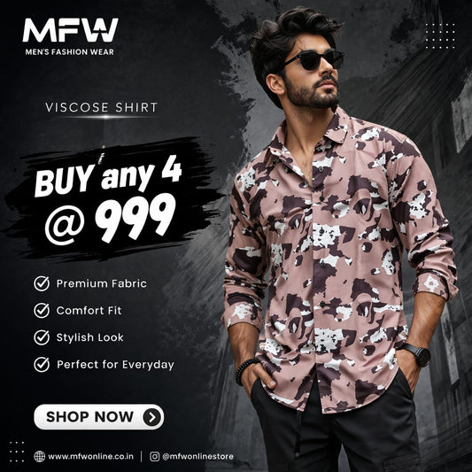 MFW vescose Printed Shirts single pcs @299 and Buy 4 pcs combo @999