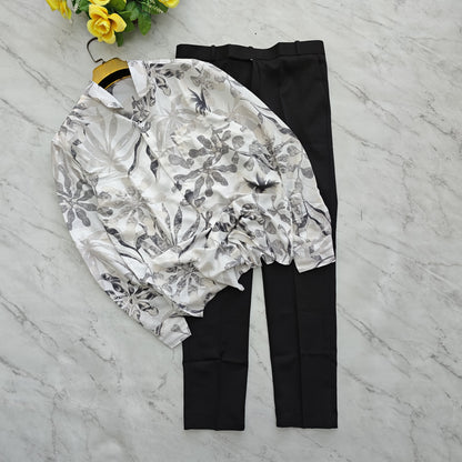 2 in 1 combo MFW viscose printed shirts + twill fabric polo fit pants combo buy @600 rs only