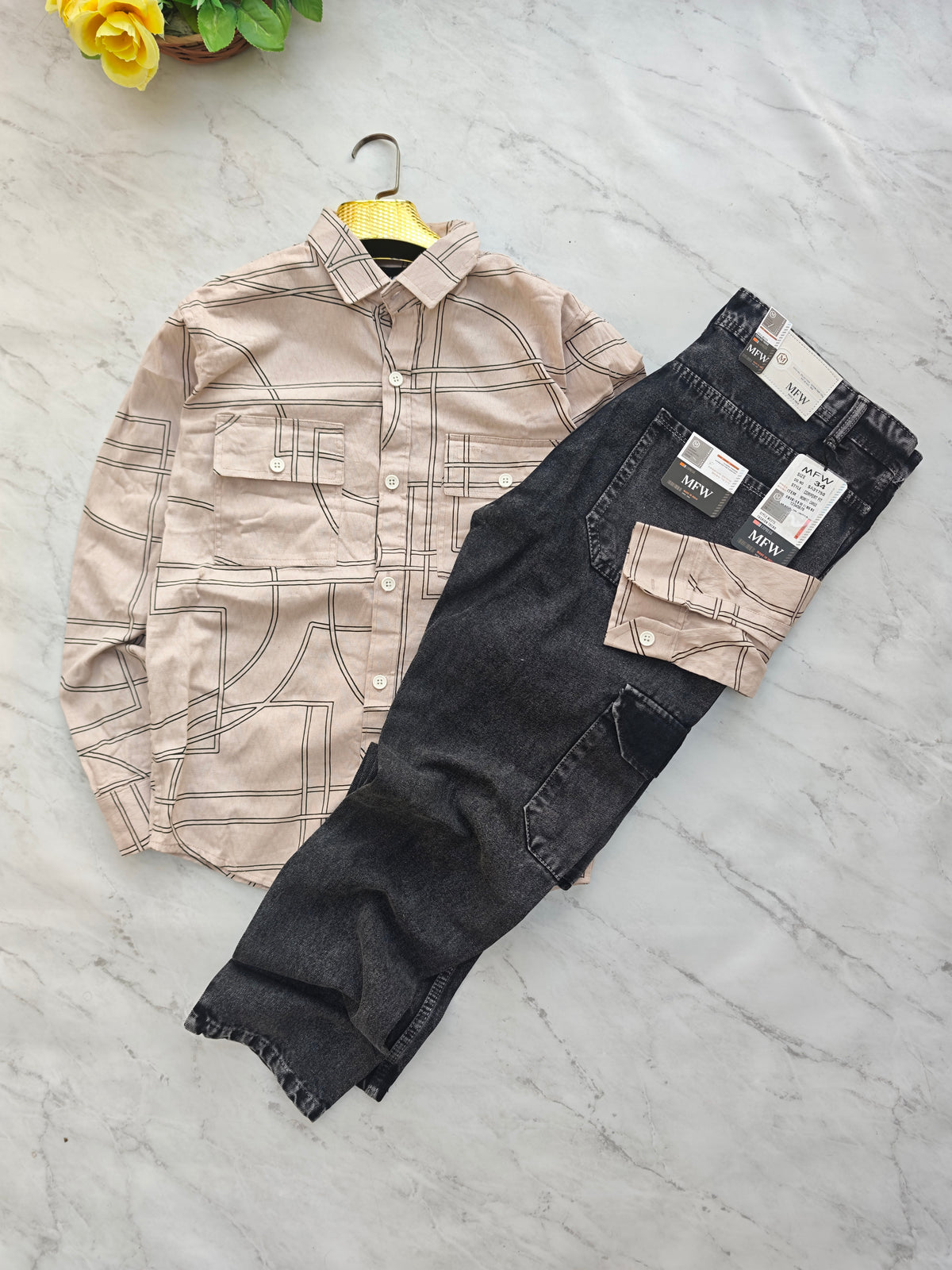 2 in 1 Combo MFW double pocket shirts + 6 pocket mom fit jeans pant buy @600 rs