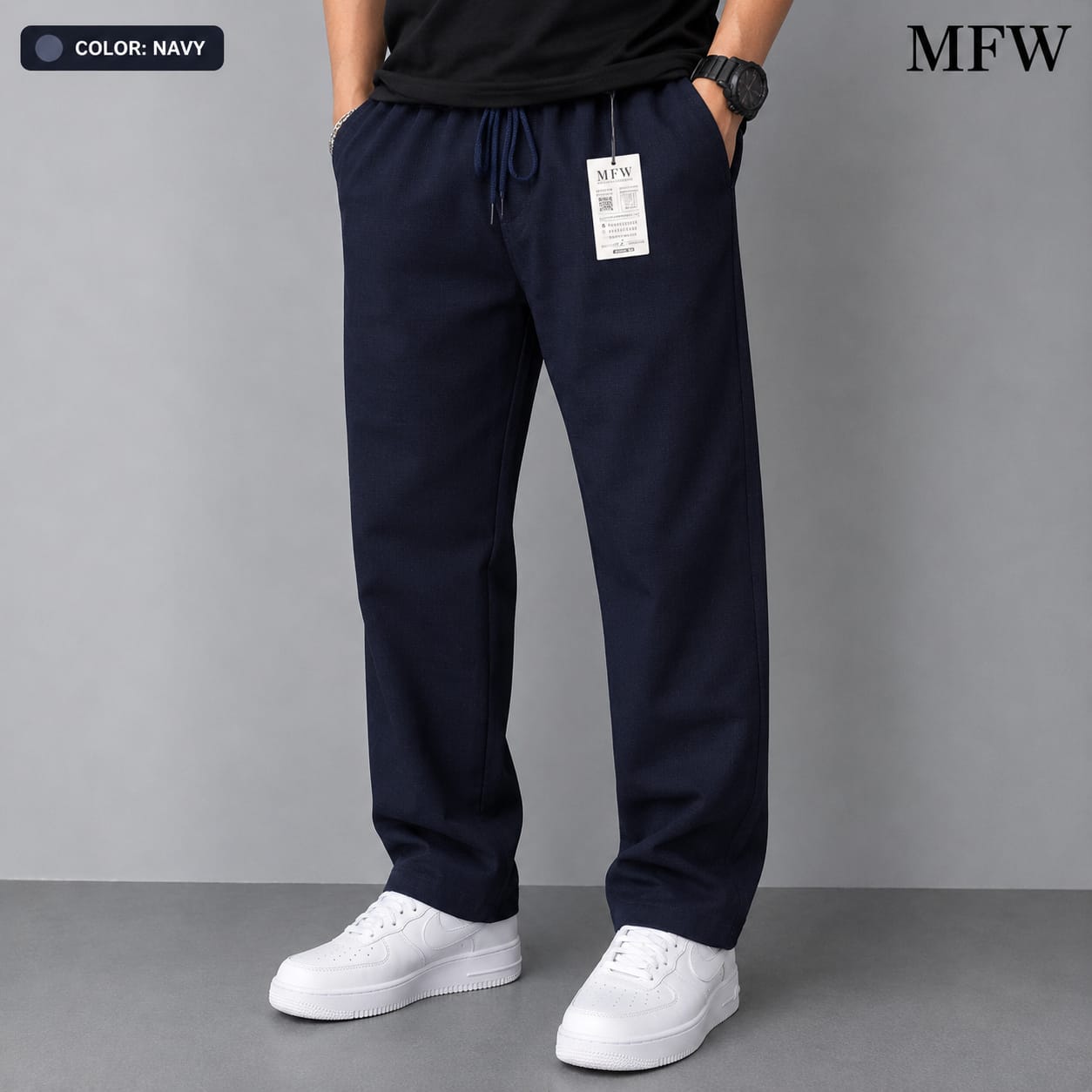 MFW Lenin relax fit pant single pcs @350 and Buy 3 pc combo @999[MFW-LRP-350] Navy