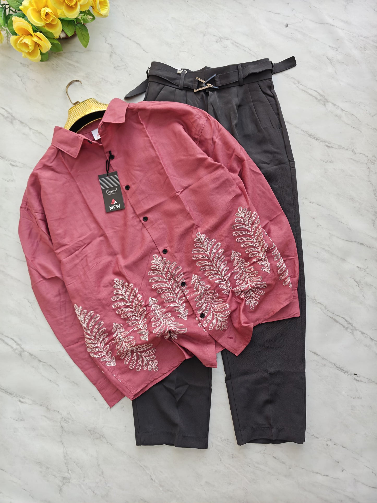 2 in 1 Combo MFW cotton bottoms embroidery shirts + Gurkha polo fit pants buy @700 rs only