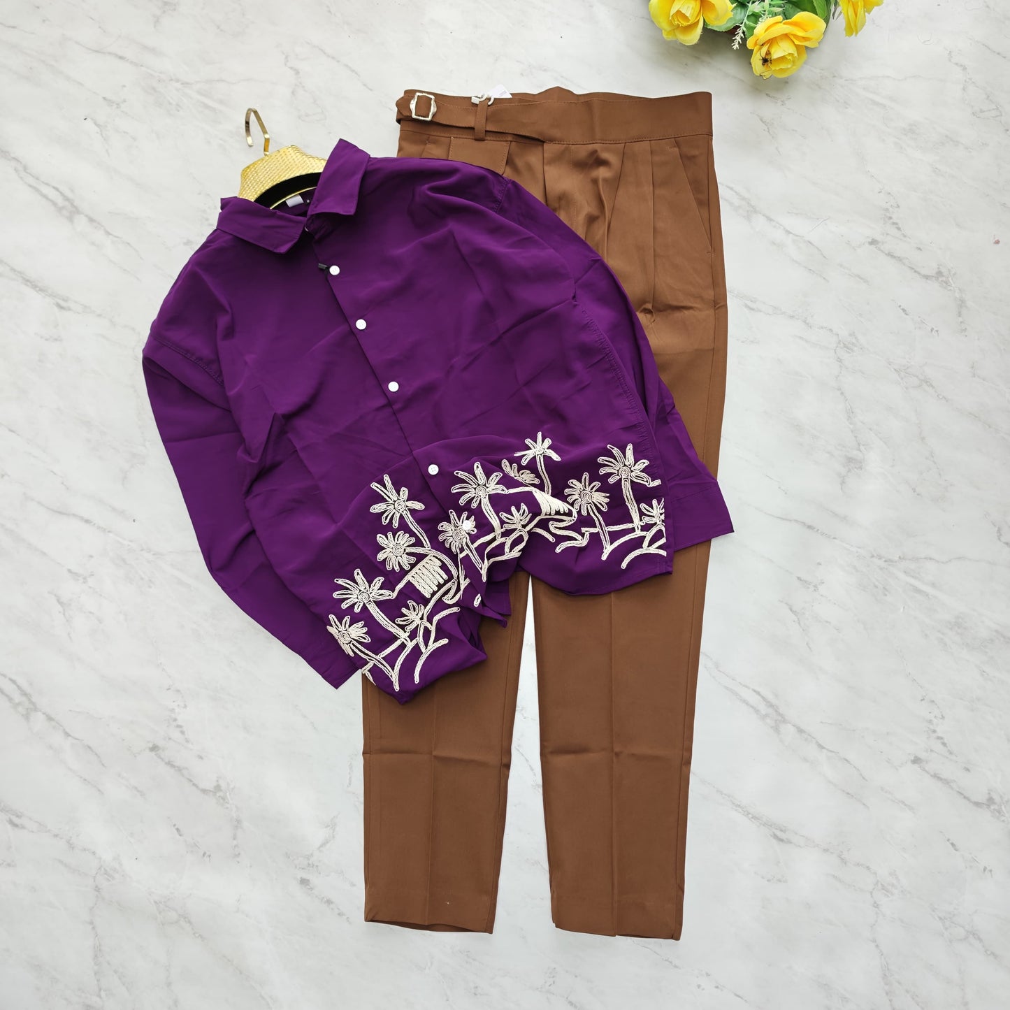 2 in 1 combo MFW bottom embroidery shirts+ gurkha type polo fit pant combo buy @700 rs only