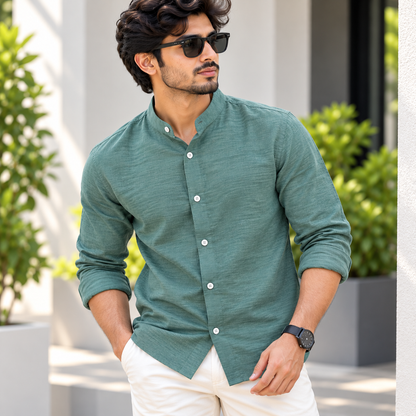 MFW Chinese collar crush lenin full sleeve shirts Single pcs @299 and Buy 4 pcs combo @999