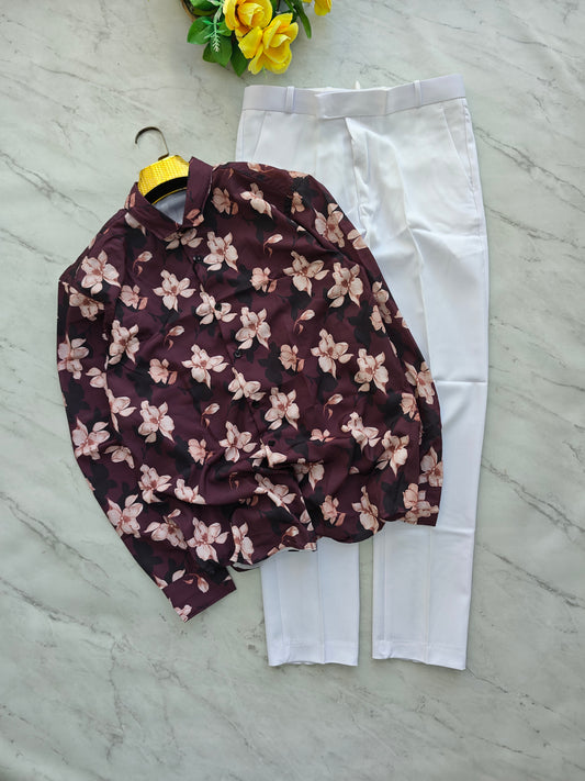 2 in 1 Combo MFW viscose printed shirts + Twill polo fit pants buy @600 rs only