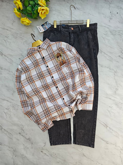 2 in 1 combo Back printed shirts + Mom fit jeans pant buy @600 rs