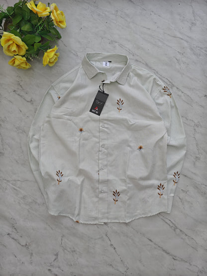 Men's Full sleeve Boxy fit type  Embroidery Shirts single pcs @350 and Buy 3 pc combo @999