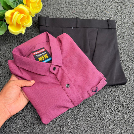2 in 1 combo Plain Lenin Shirts + Shining Polo fit pants combo buy @600 only