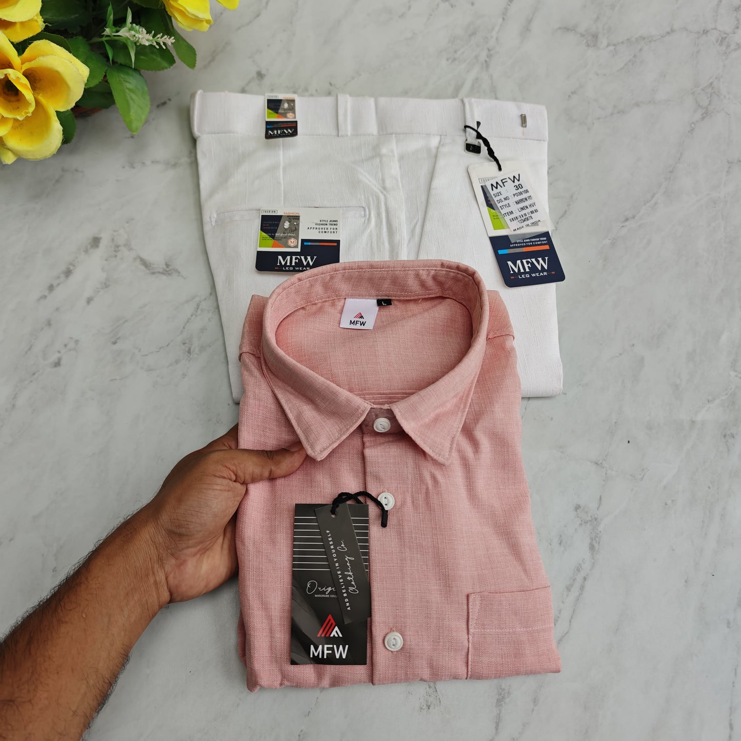 2 in 1 combo korean lenin shirts + MFW lenin polo fit pants combo buy @600 rs only