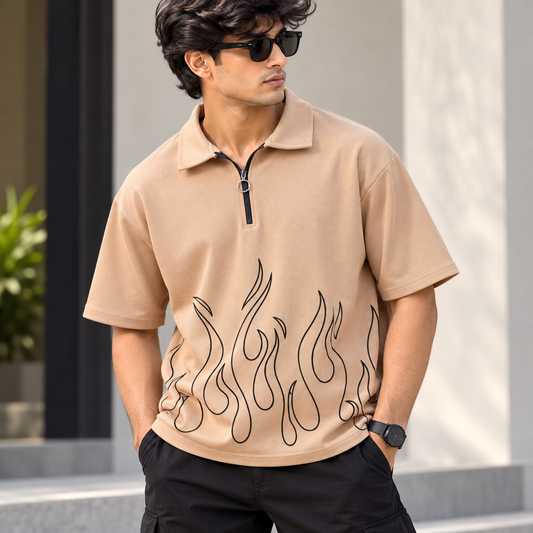 Mfw Drop shoulder zipper Tshirt 1 pc @199 and 3 pcs @ 499